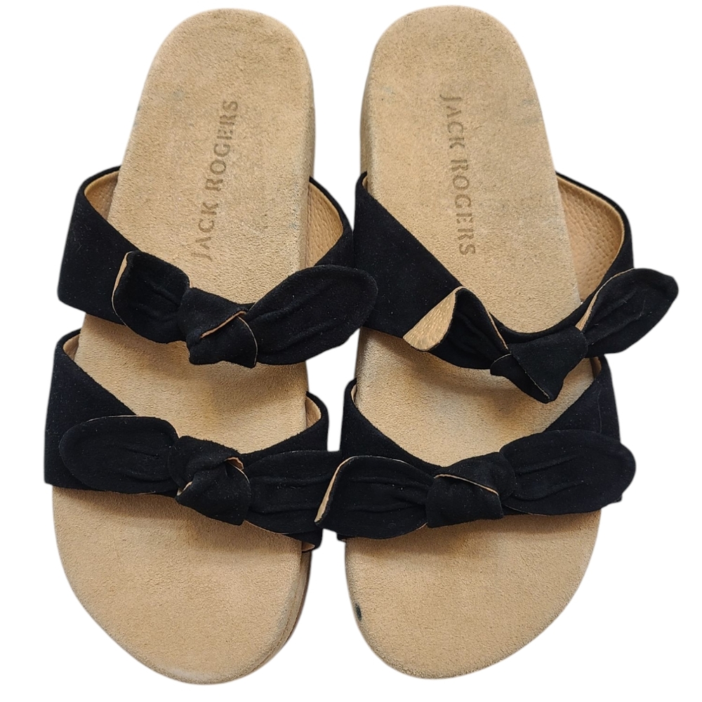 Jack Rogers $138 Monica Double Knot Suede Sandals Sz 8m NWOB